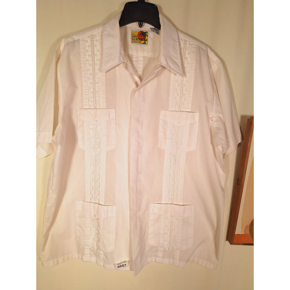 The Genuine Haband Guayabera Men's Mexican Button-Down Short-Sleeved Shirt